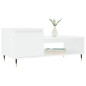 vidaXL Mesa de centro madera contrachapada blanco 100x50x45 cm