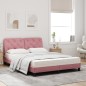 vidaXL Cama con colchón terciopelo rosa 140x190 cm vidaXL Cama con colchón terciopelo rosa 140x190 cm