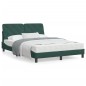 vidaXL Cama con colchón terciopelo verde oscuro 140x190 cm vidaXL Cama con colchón terciopelo verde oscuro 140x190 cm