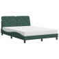 vidaXL Cama con colchón terciopelo verde oscuro 140x190 cm vidaXL Cama con colchón terciopelo verde oscuro 140x190 cm