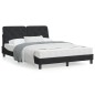 vidaXL Cama con colchón terciopelo negro 140x200 cm