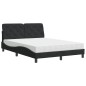 vidaXL Cama con colchón terciopelo negro 140x200 cm