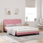 vidaXL Cama con colchón terciopelo rosa 160x200 cm vidaXL Cama con colchón terciopelo rosa 160x200 cm