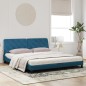 vidaXL Cama con colchón terciopelo azul 180x200 cm vidaXL Cama con colchón terciopelo azul 180x200 cm