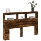 vidaXL Cabecero de cama con luz LED roble ahumado 160x17x102 cm vidaXL Cabecero de cama con luz LED roble ahumado 160x17x102 cm