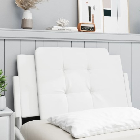 vidaXL Cabecero de cama acolchado cuero sintético blanco 80 cm