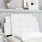 vidaXL Cabecero de cama acolchado cuero sintético blanco 80 cm