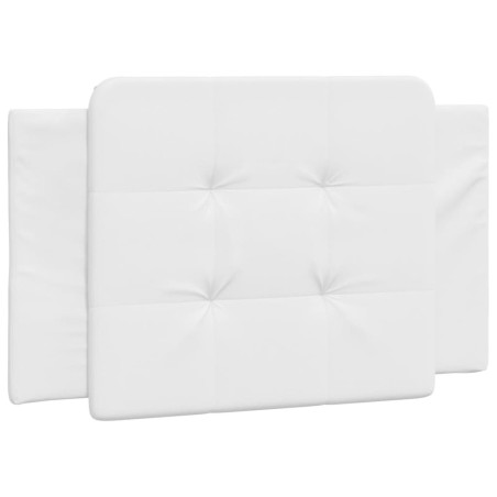 vidaXL Cabecero de cama acolchado cuero sintético blanco 80 cm