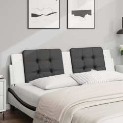 vidaXL Cabecero de cama acolchado cuero sintético negro blanco 180 cm