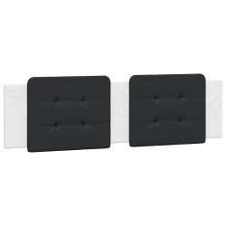 vidaXL Cabecero de cama acolchado cuero sintético negro blanco 180 cm