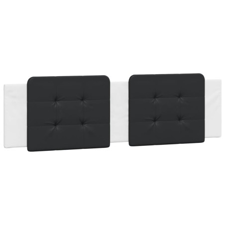 vidaXL Cabecero de cama acolchado cuero sintético negro blanco 180 cm