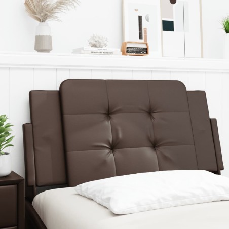 vidaXL Cabecero de cama acolchado cuero sintético marrón 100 cm