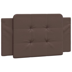 vidaXL Cabecero de cama acolchado cuero sintético marrón 100 cm