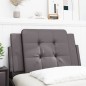 vidaXL Cabecero de cama acolchado cuero sintético gris 80 cm vidaXL Cabecero de cama acolchado cuero sintético gris 80 cm