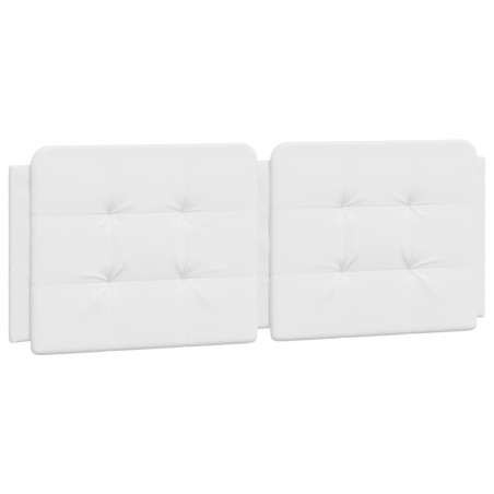 vidaXL Cabecero de cama acolchado cuero sintético blanco 120 cm