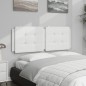 vidaXL Cabecero de cama acolchado cuero sintético blanco 120 cm vidaXL Cabecero de cama acolchado cuero sintético blanco 120 cm
