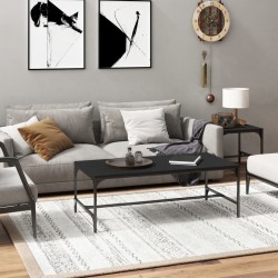 vidaXL Mesa de centro madera contrachapada negro 80x50x35 cm