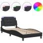 vidaXL Estructura cama con luces LED cuero sintético negro 80x200 cm vidaXL Estructura cama con luces LED cuero sintético negro 80x200 cm