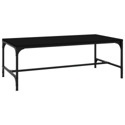 vidaXL Mesa de centro madera contrachapada negro 80x50x35 cm
