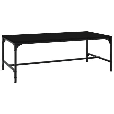 vidaXL Mesa de centro madera contrachapada negro 80x50x35 cm