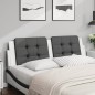 vidaXL Cabecero de cama acolchado cuero sintético negro blanco 160 cm vidaXL Cabecero de cama acolchado cuero sintético negro blanco 160 cm