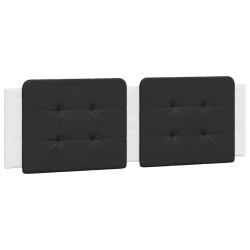vidaXL Cabecero de cama acolchado cuero sintético negro blanco 160 cm