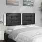 vidaXL Cabecero de cama acolchado cuero sintético negro blanco 160 cm vidaXL Cabecero de cama acolchado cuero sintético negro blanco 160 cm