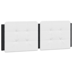 vidaXL Cabecero de cama acolchado cuero sintético blanco negro 140 cm