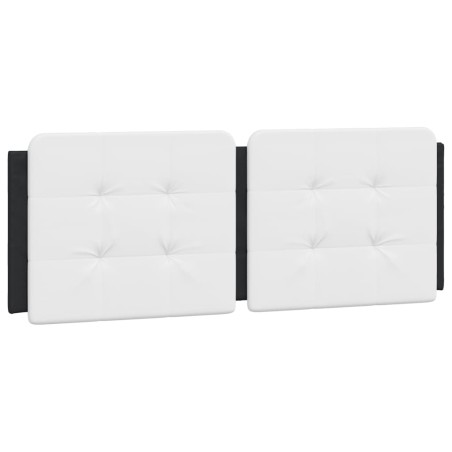 vidaXL Cabecero de cama acolchado cuero sintético blanco negro 140 cm