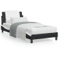 vidaXL Estructura cama con LED cuero sintético negro y blanco 90x190cm vidaXL Estructura cama con LED cuero sintético negro y blanco 90x190cm