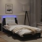 vidaXL Estructura cama con LED cuero sintético negro y blanco 90x190cm vidaXL Estructura cama con LED cuero sintético negro y blanco 90x190cm