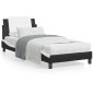 vidaXL Estructura cama con LED cuero sintético negro blanco 100x200 cm vidaXL Estructura cama con LED cuero sintético negro blanco 100x200 cm