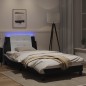 vidaXL Estructura cama con LED cuero sintético negro blanco 100x200 cm vidaXL Estructura cama con LED cuero sintético negro blanco 100x200 cm