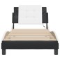 vidaXL Estructura cama con LED cuero sintético negro blanco 100x200 cm vidaXL Estructura cama con LED cuero sintético negro blanco 100x200 cm