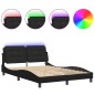 vidaXL Estructura cama con luces LED cuero sintético negro 120x200 cm vidaXL Estructura cama con luces LED cuero sintético negro 120x200 cm