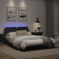 vidaXL Estructura cama con luces LED cuero sintético negro 120x200 cm vidaXL Estructura cama con luces LED cuero sintético negro 120x200 cm