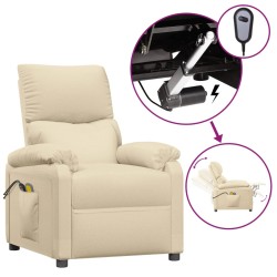 vidaXL Sillón de masaje eléctrico tela color crema