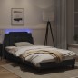 vidaXL Estructura cama con luces LED cuero sintético negro 100x200 cm vidaXL Estructura cama con luces LED cuero sintético negro 100x200 cm