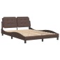 vidaXL Estructura cama con luces LED cuero sintético marrón 140x190 cm vidaXL Estructura cama con luces LED cuero sintético marrón 140x190 cm