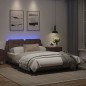 vidaXL Estructura cama con luces LED cuero sintético marrón 140x190 cm vidaXL Estructura cama con luces LED cuero sintético marrón 140x190 cm