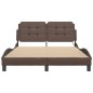 vidaXL Estructura cama con luces LED cuero sintético marrón 140x190 cm vidaXL Estructura cama con luces LED cuero sintético marrón 140x190 cm