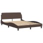 vidaXL Estructura cama con luces LED cuero sintético marrón 140x190 cm vidaXL Estructura cama con luces LED cuero sintético marrón 140x190 cm