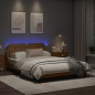 vidaXL Estructura de cama con LED cuero sintético capuchino 140x190 cm