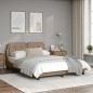 vidaXL Estructura de cama con LED cuero sintético capuchino 140x190 cm