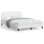 vidaXL Estructura cama con luces LED cuero sintético blanco 140x200 cm vidaXL Estructura cama con luces LED cuero sintético blanco 140x200 cm