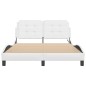 vidaXL Estructura cama con luces LED cuero sintético blanco 140x200 cm vidaXL Estructura cama con luces LED cuero sintético blanco 140x200 cm