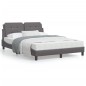 vidaXL Estructura cama con luces LED cuero sintético gris 140x200 cm vidaXL Estructura cama con luces LED cuero sintético gris 140x200 cm