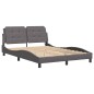 vidaXL Estructura cama con luces LED cuero sintético gris 140x200 cm vidaXL Estructura cama con luces LED cuero sintético gris 140x200 cm