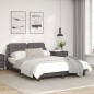 vidaXL Estructura cama con luces LED cuero sintético gris 140x200 cm vidaXL Estructura cama con luces LED cuero sintético gris 140x200 cm