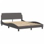 vidaXL Estructura cama con luces LED cuero sintético gris 140x200 cm vidaXL Estructura cama con luces LED cuero sintético gris 140x200 cm